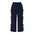thumbnail image 6 of ThriftyPlait Womens Plus Size Baggy Pants Cotton Ruched Casual Flowy Pants Loose Fit High Rise Pants Drawstring Wide Leg Elastic Waist Trousers, 6 of 7