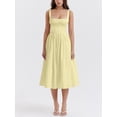 thumbnail image 2 of Sunloudy Vestido midi de verano para mujer, sin mangas, sin espalda, color sólido, cintura alta, vestido de fiesta Sunloudy moda, 2 of 5