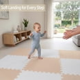 thumbnail image 5 of FlooringInc's Rainbow & Natural Harmony Playmat - Kid Safe Foam Floor Tiles with Removable Edges - 2'x2', 1/2" Thick (Moonbeam, 6 Tile Pack), 5 of 9