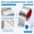 thumbnail image 2 of Uxcell 2 Pack 0.08mm PET Aluminum Foil Tape, 33 ft x 2 Inch Heavy Duty HVAC Tape Metal Duct Tapes Heat Resistant Tape Insulation Tapes with Gloves for Air Ductwork, Dryer Vent, 2 of 6