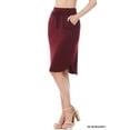 thumbnail image 2 of Women & Plus Elastic Waist Self-Tie Knee Length Tulip Hem Midi Skirt with Side Pockets, 2 of 3