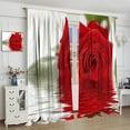 thumbnail image 4 of Rose Curtains, Beautiful Red Rose Plant Flower Reflection on Water Blackout Window Treatments, Thermally Insulated Rod Pocket Drapes for Kids Girls Women Bedroom Living Room Bathroom 84x84in, 4 of 6