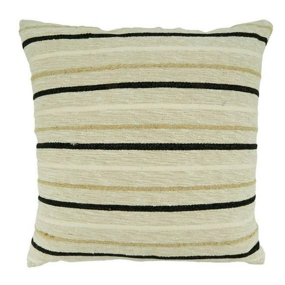 Saro Lifestyle Striped Design Poly Filled Throw Pillow
