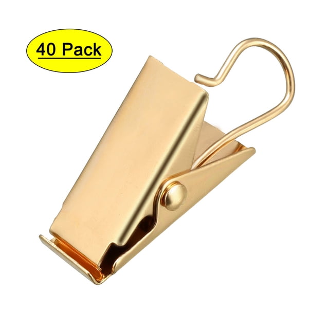 Juego de Clips para Cortinas para Fotos Decoración del Hogar 1.02"*0.47" Paquete de 40 Dorado