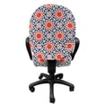 thumbnail image 3 of Abstract Office Chair Slipcover, Ornamental Streaks Forming Floral Shapes Intertwined Motifs, Protective Stretch Decorative Fabric Cover, Standard Size, Salmon Blue Grey, by Ambesonne, 3 of 5