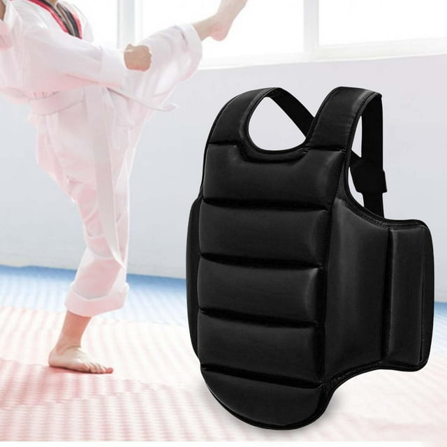 Karate Guard Chest Adjustable Protection Pad Rib Equipment Mma Taekwondo Protector Vest for Adults Kids, Martial Arts, Sanda
