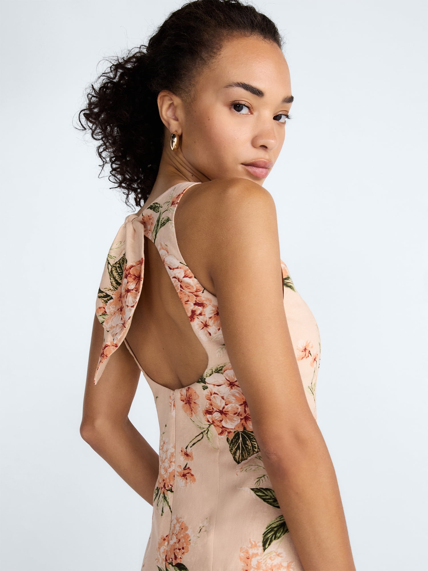 Scoop Women's and Women’s Plus Tie Back Mini Dress, Sizes 0-26W