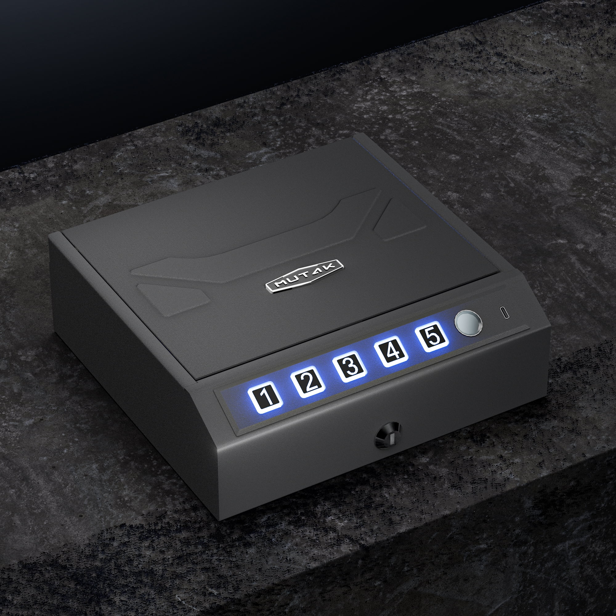 Mukat Biometric Gun Safe for Pistols with Fingerprint Keypad Key Unlock Quick Access Pistol Handgun Safes Alloy Steel Construction Security Gun Lock Box for Home Car Nightstand