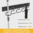 thumbnail image 5 of GARLWOLEX 2 Pack Broom Hanger Wall Mount ,  Broom Holder Utility Rack with 10 S-Holder and 10 Hooks, Garden Tool Organizer, Cleaning Supplies Organizer, 5 of 7