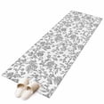 thumbnail image 2 of 2x6 Kitchen Runner Rug, Grey Flower Non-Skid Rubber Backing Large Rectangle Rugs - Living Room Bedroom Home Office, Vintage Farmhouse Boho Leaf Spring Plant Indoor Floor Mat Carpets Washable Rug, 2 of 9