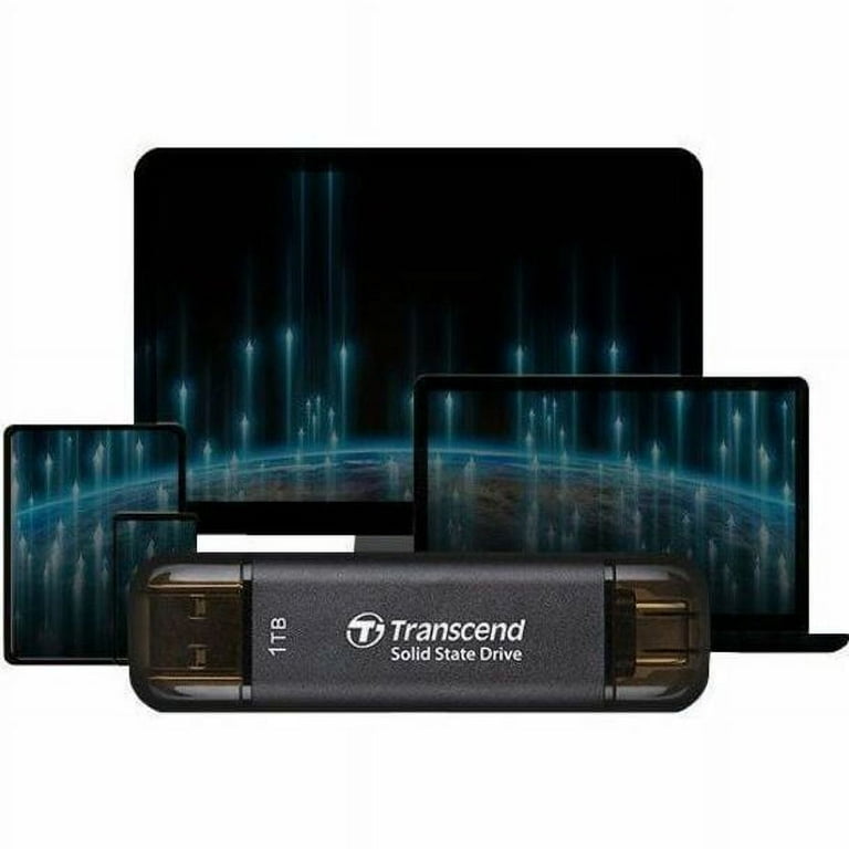Transcend ESD310C 1 TB Portable Solid State Drive, External, Black