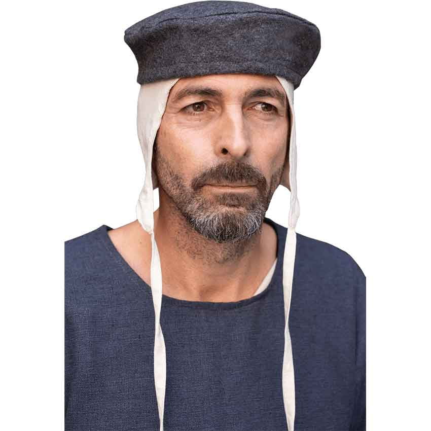 Men's Wool Cap in Grey, size: Small by 