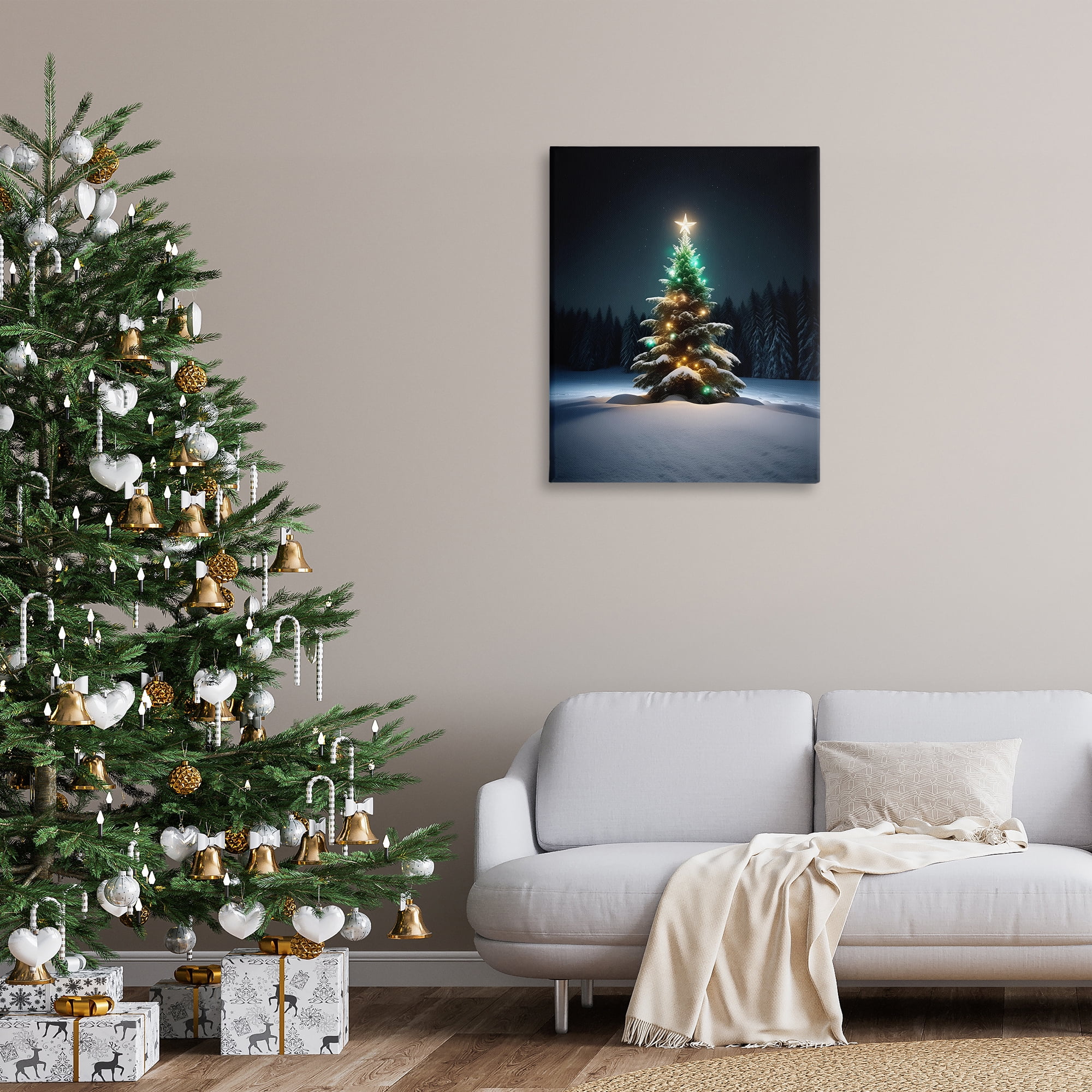 Stupell Industries Clear Night Snowy Tree Holiday Photography Gallery Wrapped Canvas Art Prints Wall Art, 30 x 40