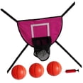 thumbnail image 3 of S SERENABLE Mini Panier de Basketball pour Trampoline Accessoires de Trampoline Extérieur Rose Rouge avec Trois Balles, 3 of 9