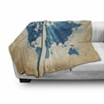 thumbnail image 3 of Map Soft Flannel Fleece Throw Blanket, Vintage World Atlas Watercolor Brushstrokes on Old Backdrop Print, Cozy Plush for Indoor and Outdoor Use, 50" x 60", Navy Blue Sand Brown, by Ambesonne, 3 of 6