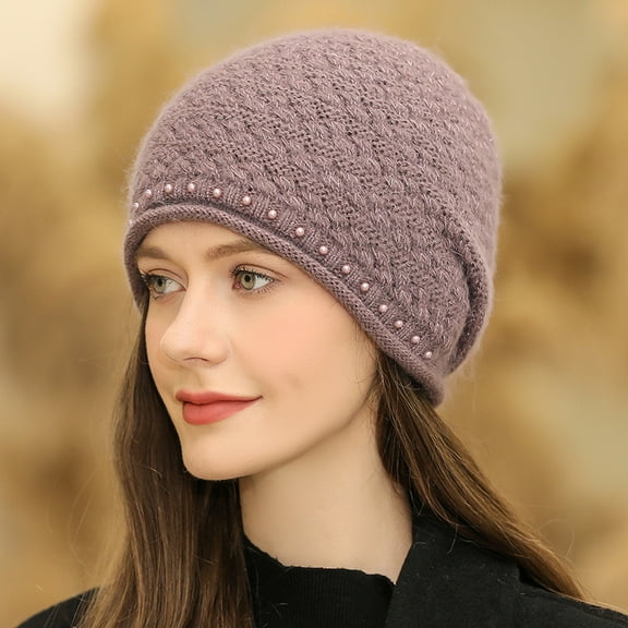 SikaFu Autumn And Winter New Middle -Aged And Elderly Hats, Fashion, Simple Knitted Hat, Old Lady Warm -Up Ear Cold Hat