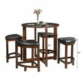 Roundhill Furniture Cylina Round Counter Height Table Set