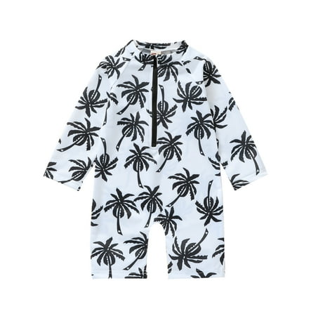 

WakeUple Toddler Baby Infant Boys Girls One-Piece Swimsuit Cartoon Shark Print Rashguard Zipper Bathing Suit Beachwear