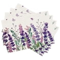 thumbnail image 3 of Lavender Placemats Set of 4 Purple Flower Butterfly Linen Fabric Table Mats Seasonal Spring Summer Rustic Floral Placemat Farmhouse Decorative Washable Place Mats for Home Kitchen Dining Table, 3 of 5