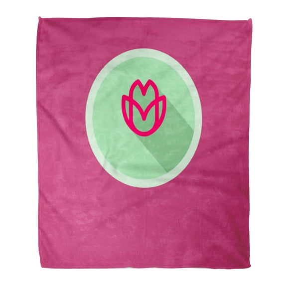 SIDONKU Flannel Throw Blanket Green Beauty Creative Eco Long Shadow Pink Bloom Blossom Soft for Bed Sofa and Couch 58x80 Inches