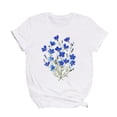 thumbnail image 6 of Enjoytime Womans T Shirts Top Flower Graphic Print Tee Shirts Short Sleeve Casual Crewneck Lightweight Trendy Womens Casual Tops, 6 of 6