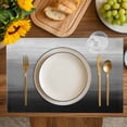 thumbnail image 4 of Black Grey Ombre Placemats Set of 4, Modern Abstract Art Texture Placemats for Dining Table, Place Mats for Kitchen Tabletop, Waterproof Wipeable Dining Table Mats Set, 4 of 9