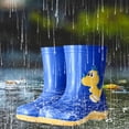 thumbnail image 2 of Siilsaa Rain Boots for Boys Kid Rain Boots Slip On Non-Slip Rubber Waterproof Ankle Boots Rain Shoes Blue,3, 2 of 5