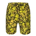 thumbnail image 4 of Naloa Yellow Butterflies Men's Beach Shorts, Surfing shorts, Swim trunks, Quick Dry Swim Trunks for Surfing Beach Fun - XX-Large, 4 of 9