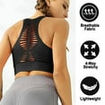 thumbnail image 4 of VENUZOR Women's Seamless Sports Bra Crop Top High Strength Shock Proof Support Workout Bras Mesh Beautiful Back Fitness Running Yoga Tank Tops with Removable Padding, 4 of 6