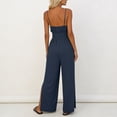thumbnail image 4 of Cutuoiiu Casual Women Solid V Neck Spaghetti Strap Jumpsuit with Side Slit Wide Leg Long Pants for Daily Wear Gifts, 4 of 6