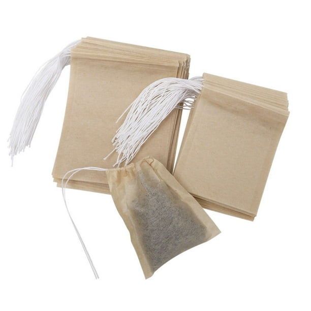 OUNONA 200pcs Drawstring Tea Bag Filter Paper Empty Tea Pouch Bags for ...
