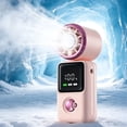 thumbnail image 4 of Mini Handheld Cooling Fan with Ice Compress, Portable Rechargeable Foldable Fan, High Speeds Personal Fan with Digital Display for Outdoor Travel, 4 of 7