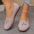 thumbnail image 5 of KIJBLAE Women's Plus Size Round Toe Closed Toe Moccasin Flats, Slip On Low Heel Soft Sole Casual Shoes Pink 37, 5 of 9