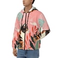 thumbnail image 3 of Uemuo Colorful Cat With Flowers for Men's Fashion Full-zip Hoodies & Sweatshirts with Kangaroo Pocket, Zip-up Hooded Sweatshirt, Moisture Wicking & Breathable-X-Large, 3 of 5