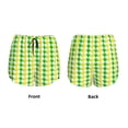 thumbnail image 3 of KLL yellow and green houndstooth Pattern Shorts Women,Athletic Shorts High Waisted Running Shorts Pocket Sporty Short Gym Elastic Workout Shorts-X-Large, 3 of 7