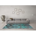 thumbnail image 3 of Ahgly Company Indoor Square Southwestern Light Blue Country Area Rugs, 7' Square, 3 of 4