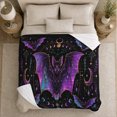 thumbnail image 5 of Mystic Bat decorative theme Stars, Mystical Celestial Art Scene, Warm Flannel Blanket for Living Room and Bedroom, Celestial Art Lovers Housewarming Gift, Fantasy Home Decor, 5 of 9