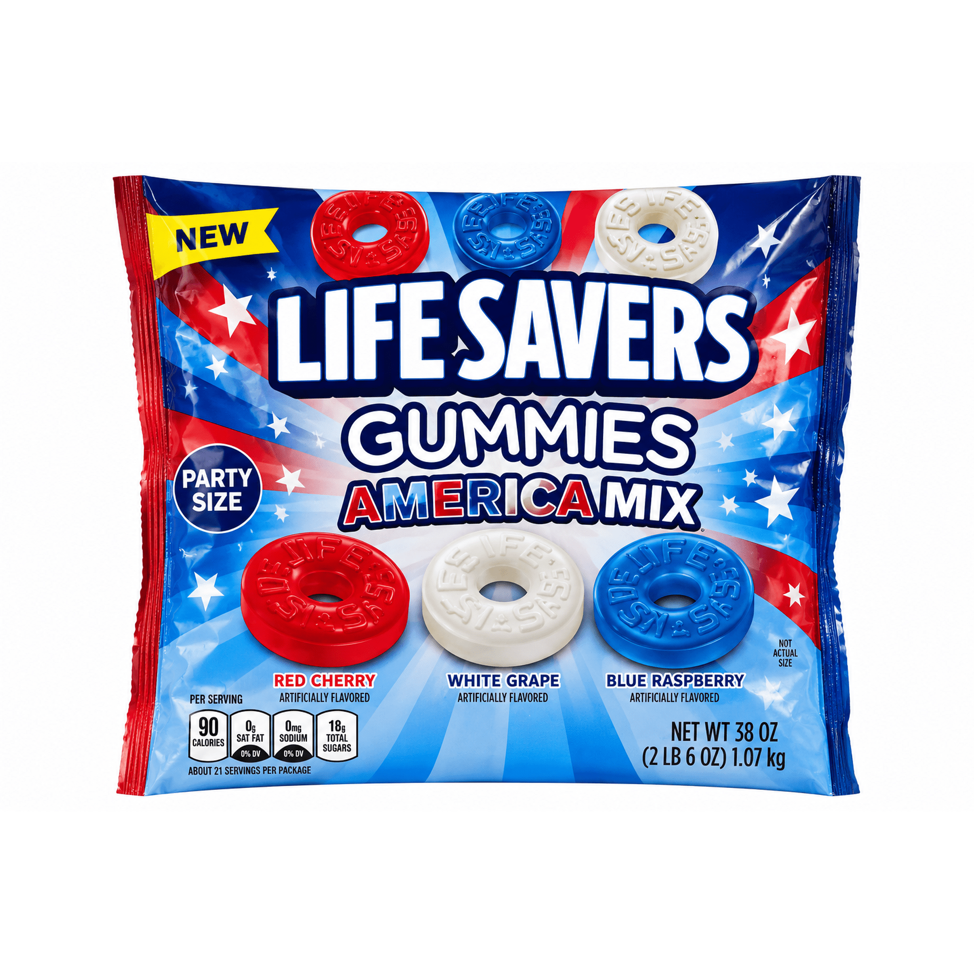 🍬🇺🇸 Life Savers Gummies America Mix Candy – Assorted Fruity Flavors 🍒🍇 🫐
