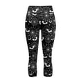 thumbnail image 5 of SCRAWLGOD Halloween Spider Web Bat Black Capri Leggings with Pockets for Women High Waist Tummy Control Workout Yoga Capris Active Yoga Pants Leggings for Running Cycling, XXL, 5 of 7