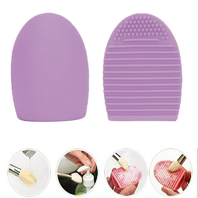 Outil de Beauté en Silicone Brosse à Récurer Portable pour Œufs, Équipement de Beauté Violet