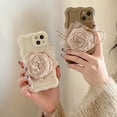 thumbnail image 5 of Designed for iPhone Case,Water Wave Frame with 3D Silk Rose Camera Lens Protection Shockproof Protective Cover Phone Case (iPhone 14 Pro Max,White), 5 of 6