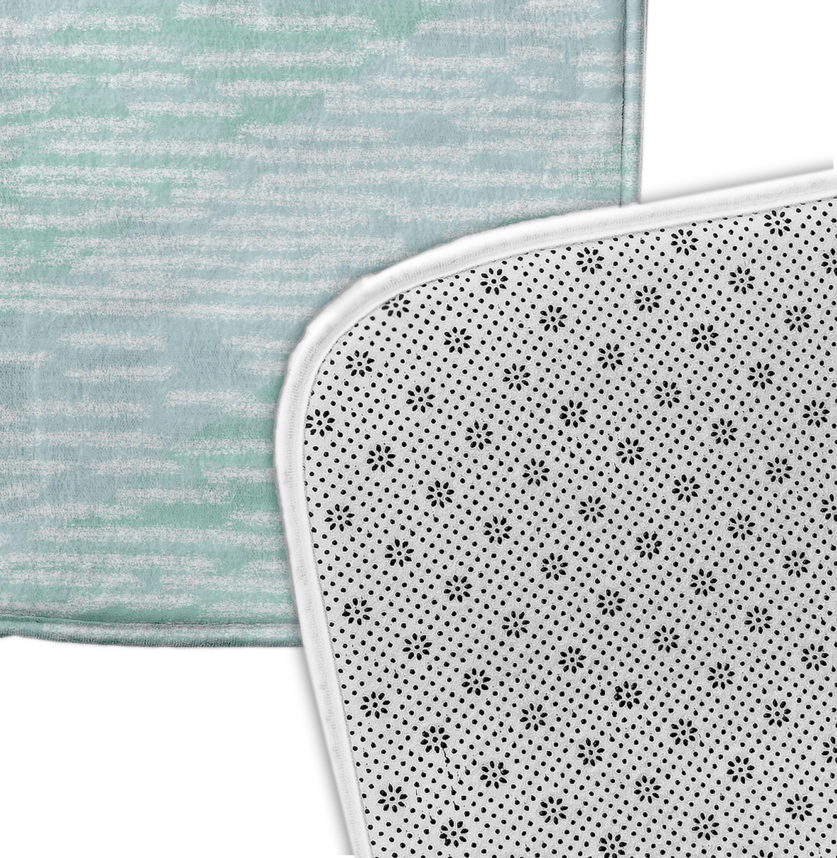 Simply Daisy 24" x 17" Plush Microfiber Aqua Marled Knit Stripe Bath Mat