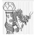 thumbnail image 3 of Ambesonne Dragon Shower Curtain, Chinese Creature, 69"Wx70"L, Black White, 3 of 3