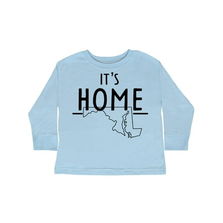 

Inktastic It s Home- Maryland State Outline Gift Toddler Boy or Toddler Girl Long Sleeve T-Shirt