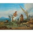 thumbnail image 2 of Johann Adam Klein 24x20 Gold Ornate Framed and Double Matted Museum Art Print Titled - Naples, the Horses’ Bath (1821), 2 of 4