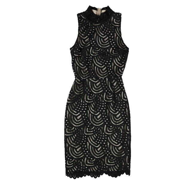 Vestido vaina bar III con Cuello de tortuga simulado para mujer negro pequeño