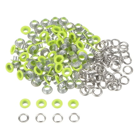 

100set Grommets Kit Metal Eyelets 4.5mm Grommet Tool for Shoes Clothes Belt Bag DIY Project Neon Green