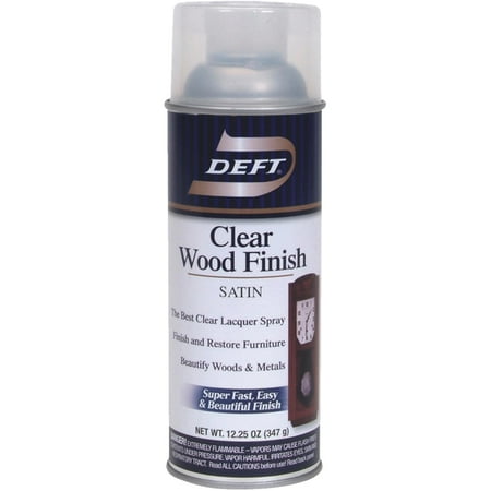 Aerosol Satin Wood Finish, Clear, 13 oz., DEFT, DFT017S/54