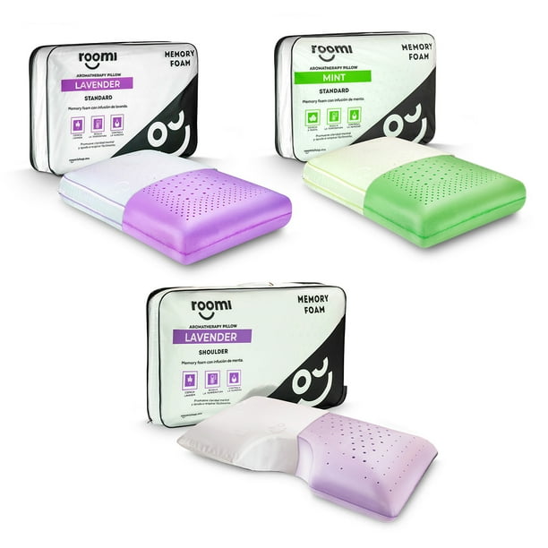 Set Almohadas Roomi Aromaterapia, 2 Estandar + 1 Shoulder Carb Bamboo