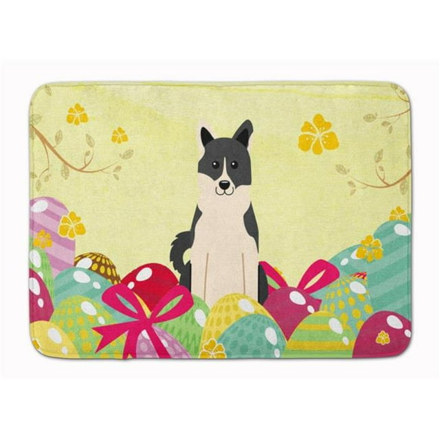 Carolines Treasures BB6029RUG Easter Eggs Russo-European Laika Spitz Machine Washable Memory Foam Mat